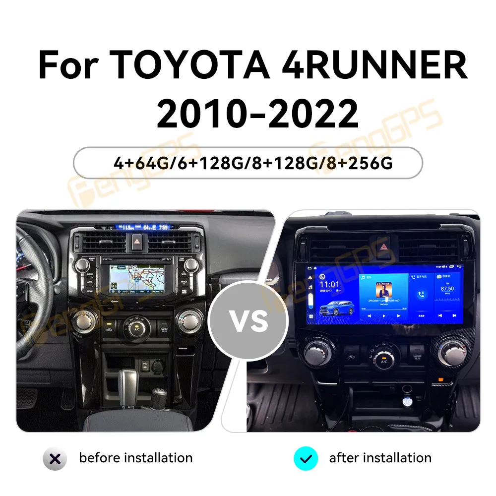 

Wireless Carplay 12.3 HD Screen Android 13 Car Radio For TOYOTA 4RUNNER 2010-2022 Car GPS Navigation Multimedia Player Head Unit