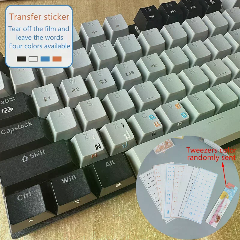 Thai Japanese Language Keyboard Stickers For Desktop And Laptop Computers Universal Type Transparent Side-Engraved Stickers