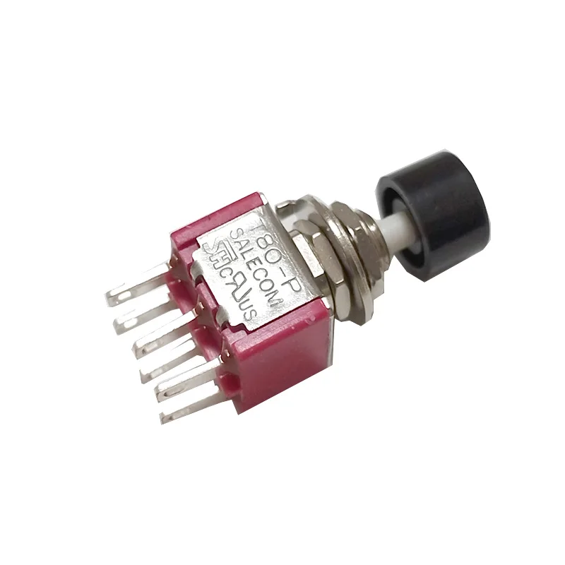 1pcs Red cap T80-P Series P8702 6-Pin Snap-Acting Click Momentary ON-MOM Mini Push Button Switch