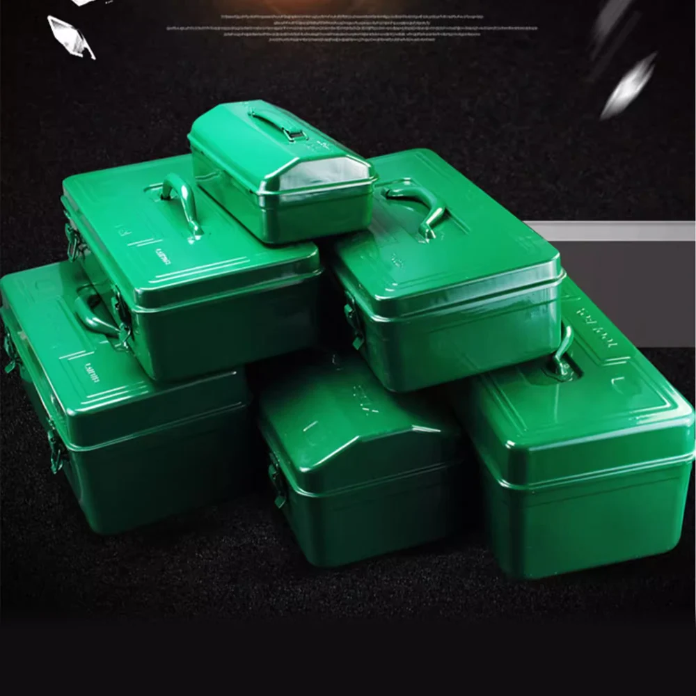 LAOA Tool Box Thickened Metal Box For Household Car Toolbox Sturdy And Durable Large Capacity Metal Tool Storage Box