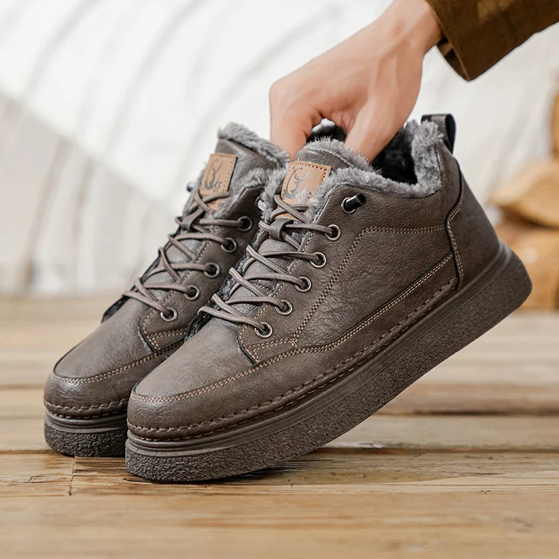 

Зимние зимние ботинки на хлопковой подкладке 680, теплые ботильоны на флисовой подкладке, стильные хлопковые ботинки для мужчин