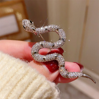 2024 New Snake Brooch Full Rhinestone Crystals Inlay Luxury Women's Brooches Pins Badge Jewelry Souvenir Gift