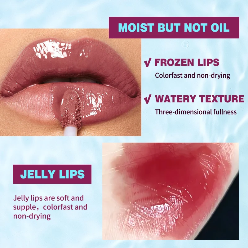 1 szt. błyszczyk do ust w kształcie lustra, nawilżający, lekki, nie tłusty, długotrwały połysk, błyszczyk do ust nie przywierający do kubka