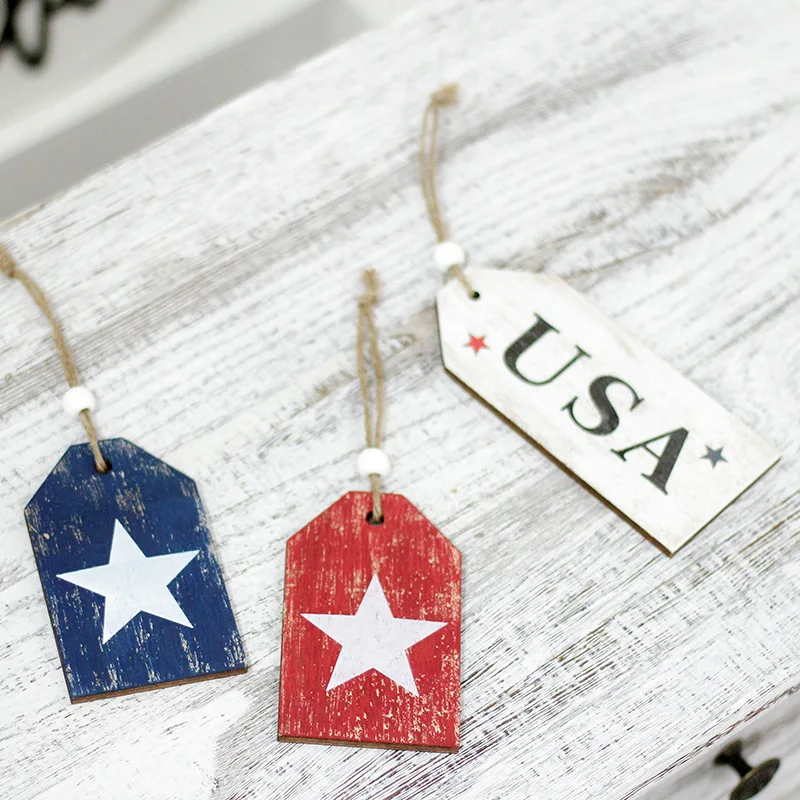 Wooden American Independence Day Party Supplies 4th of July Party Decorations