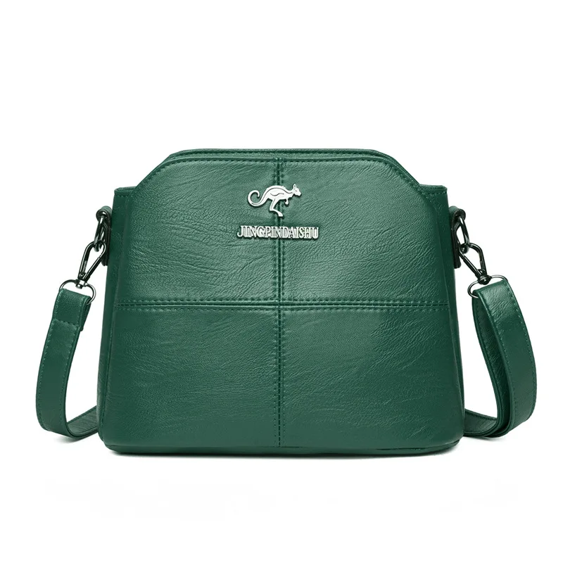 Women Fashion Shoulder Crossbody Messenger Small Hand Soft PU Leather Bag Cute Side Purse 3 Layers Space Mobile Phone Handbags