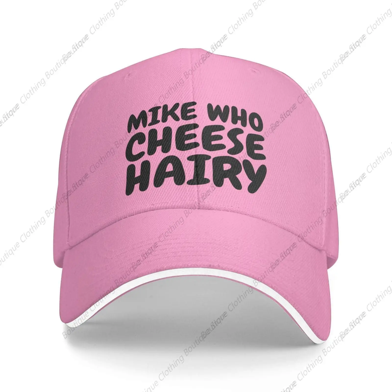 

Mike Who Cheese Hairy Hat Baseball Cap for Men Women Funny Trucker Hats Pink