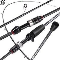 Caña de pescar Sougayilang de alto carbono, 4 secciones, anillo guía ligero antienredos, mango EVA, caña de pescar giratoria/fundida