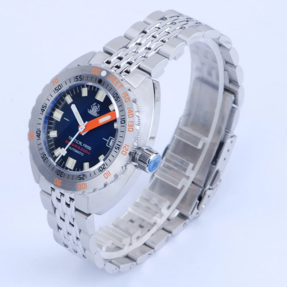 Тактические мужские дайверские часы с лягушкой, военные автоматические механические наручные часы для дайвинга, 20 бар, водонепроницаемые BGW-9, светящийся сапфир NH35