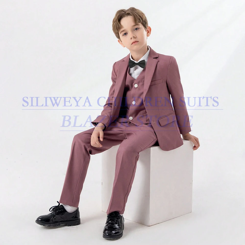 

Formal Wedding Boy's Suits Fashion Single Breasted Notch Lapel Slim Fit 3 Piece Jacket Pants Vest Customzied Kids Outfits Sets