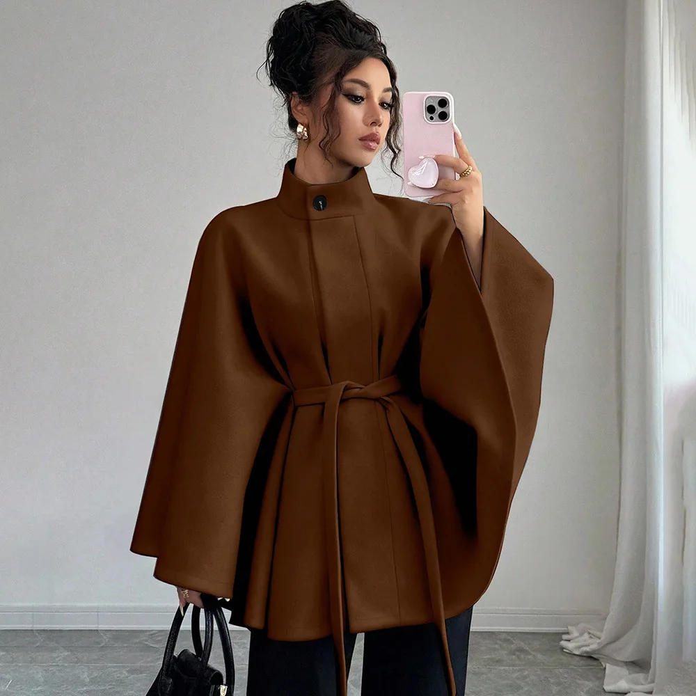 Odzież damska europejska i amerykańska 2025 Zima Nowy styl Modny płaszcz wełniany