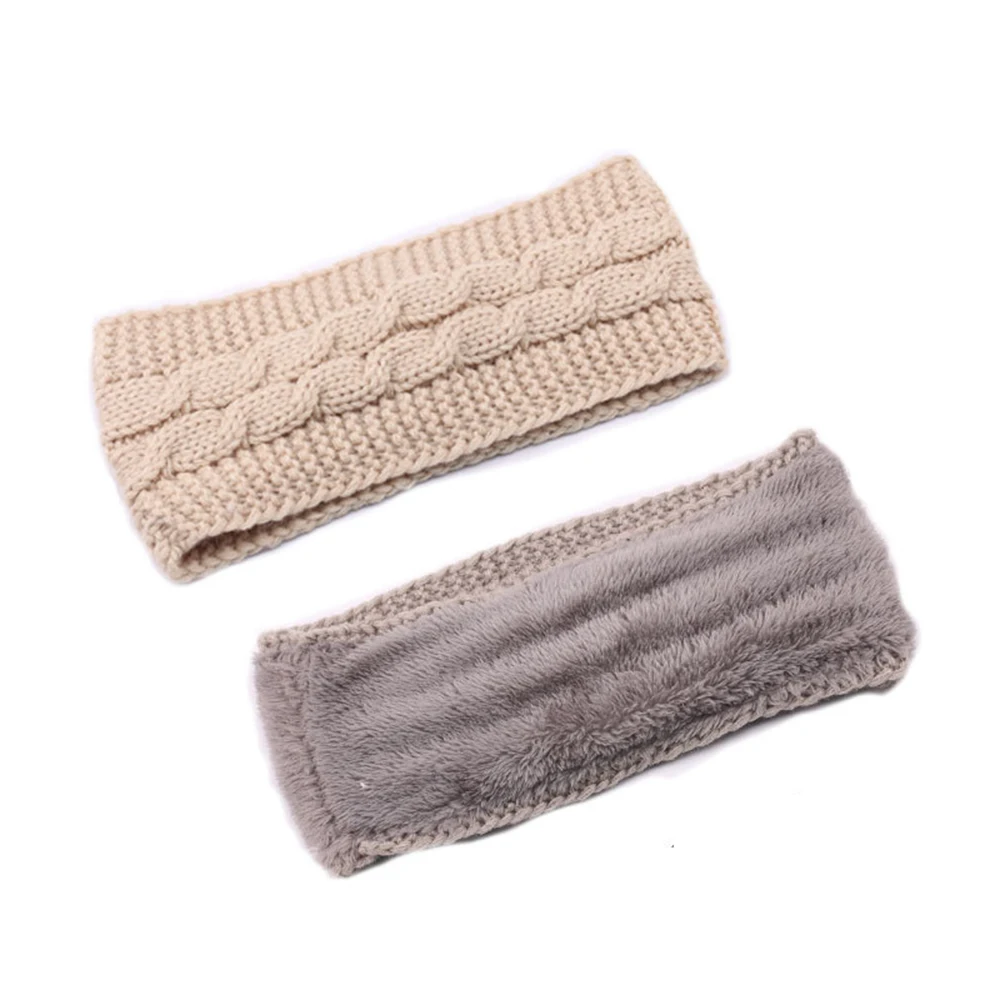 Winter Chunky Knit Women's Headband Trendy Cable Commute Hair Band Chunky Knit Fleece Lady Ear Warmer Thick Fashionable Hair Tie