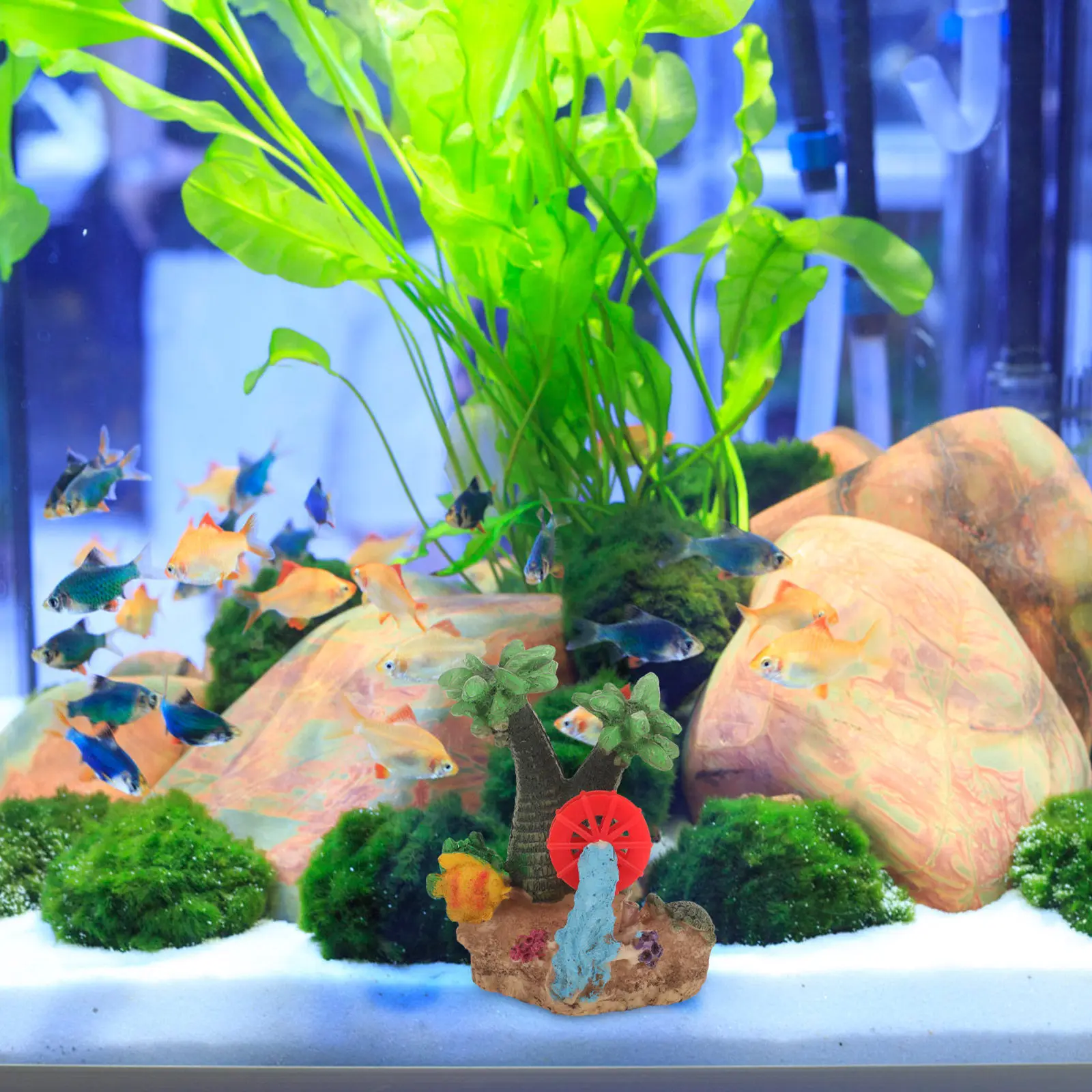 

Aquarium Rockery Statue Simulation Mountain for Fish Tank Decor with Stable Wide Base Small Compact Design Fish Tank Landscaping
