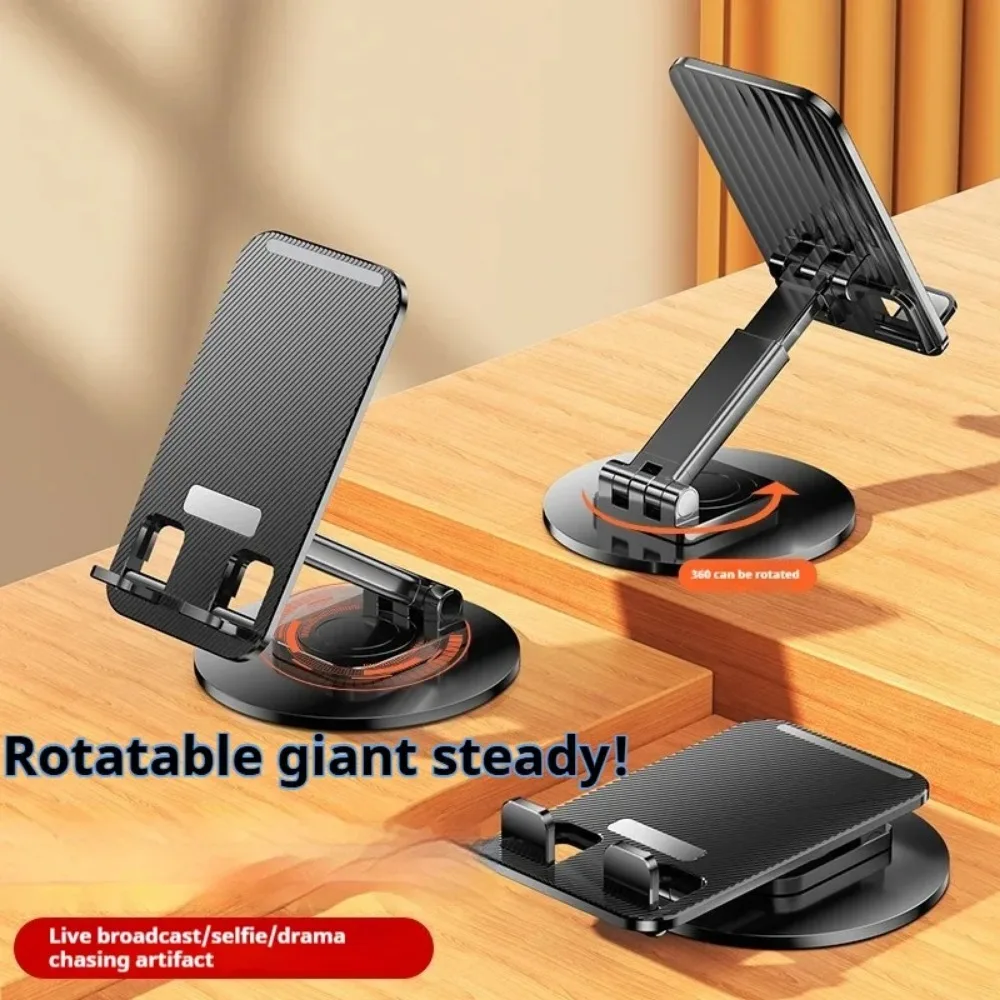 Portable Foldable Phone Stand Desktop Lazy Holder 360 Degree Rotating Multi Functional for Live Streaming Video Tablet Support