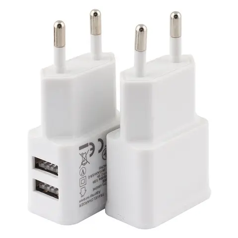듀얼 USB 플러그 전원 공급 장치 충전기 5V 2A 범용 빠른 충전 어댑터 미국 EU 플러그 여행 휴대용 듀얼 전원 어댑터 전화