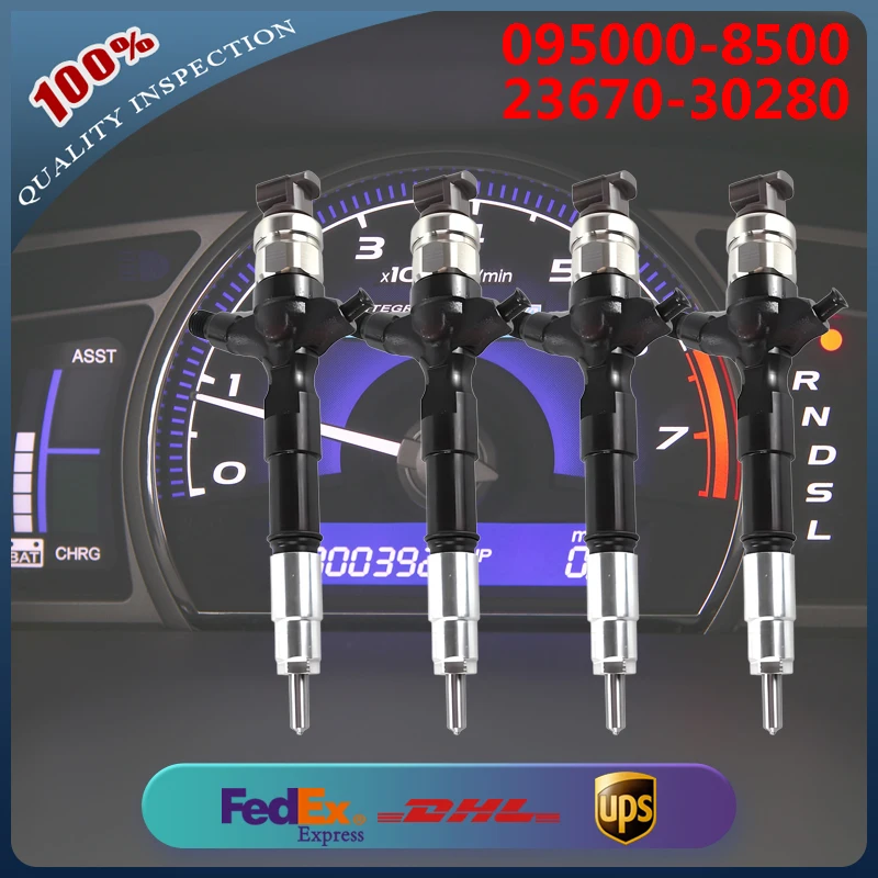 

4pcs 095000-8500 23670-302800 Common Rail Injector for Toyota Hilux & Prado 1KD-FTV 2KD 3.0L Diesel Engine