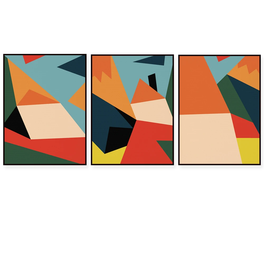 Mid-century modern art retro decoration idea decoration, large-scale printing art, Scandinavian, retro wall art exhibition home