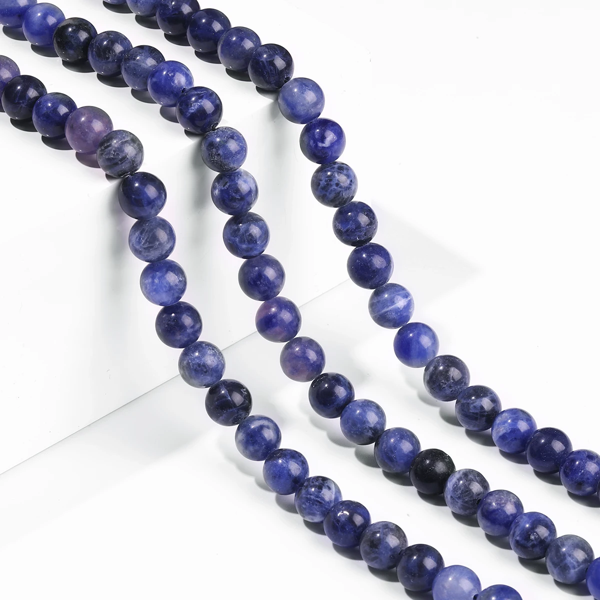 5A Quality Natural Stone Old Blue Sodalite Bead Round Loose Spacer Beads 4 6 8 10mm Pick Size For Jewelry Making DIY Accessory