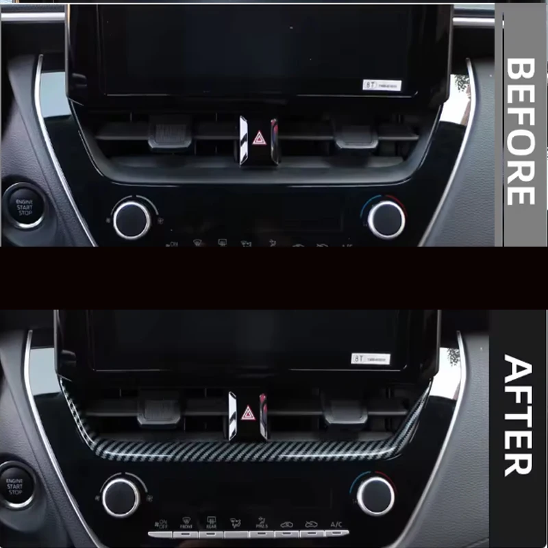 For Toyota Corolla E210 Corolla cross 2019 - 2025 ABS Interior Accessories Middle AC Air Vent Navigation Strip Cover Trim Frame