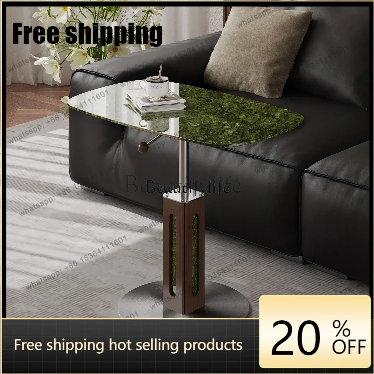 Medieval natural marble luxury stone liftable sofa edge few retro French high-end corner fewSSS Factory Direct