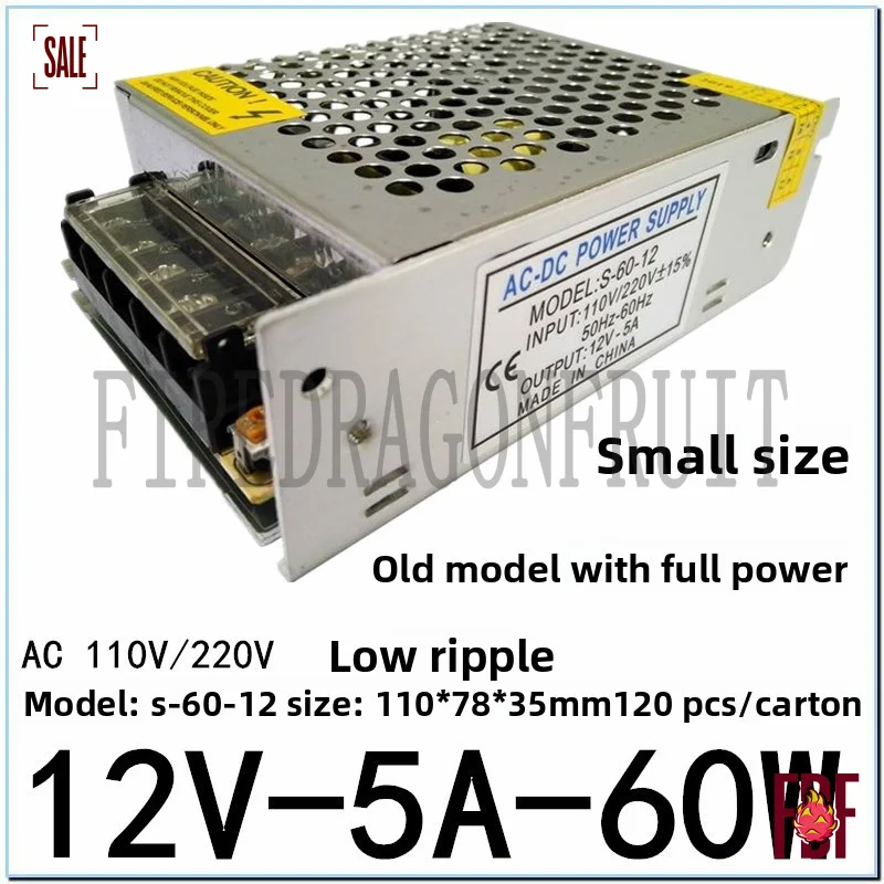 

Блок питания 12В 5А 60Вт AC/DC, трансформатор для светодиодных лент, камер видеонаблюдения, систем безопасности, мониторов и зарядки мобильных телефонов