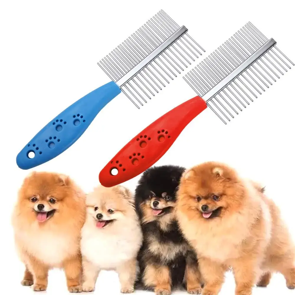 Two-sided Dog Comb Hair Removal Brush Flea Comb Cats Pet Supplies Grooming Fine-toothed Pet Comb Cleaning Tool Dogs Lice Brush