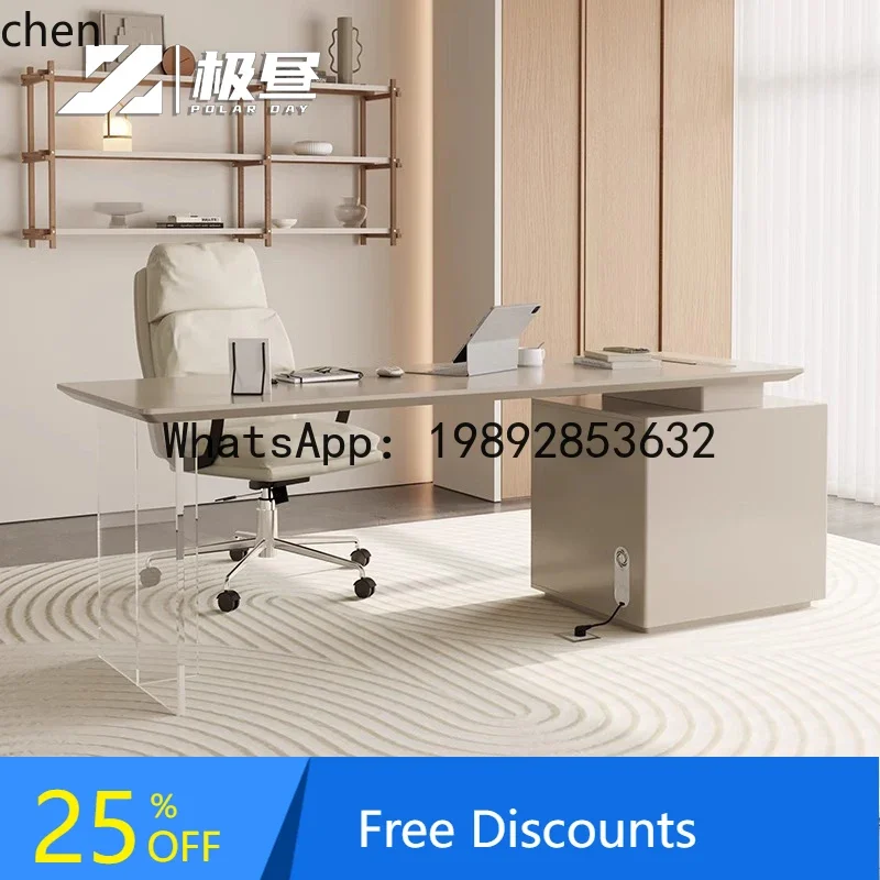 T29 minimalist light luxury desk modern minimalist desk study acrylic floating writing desk