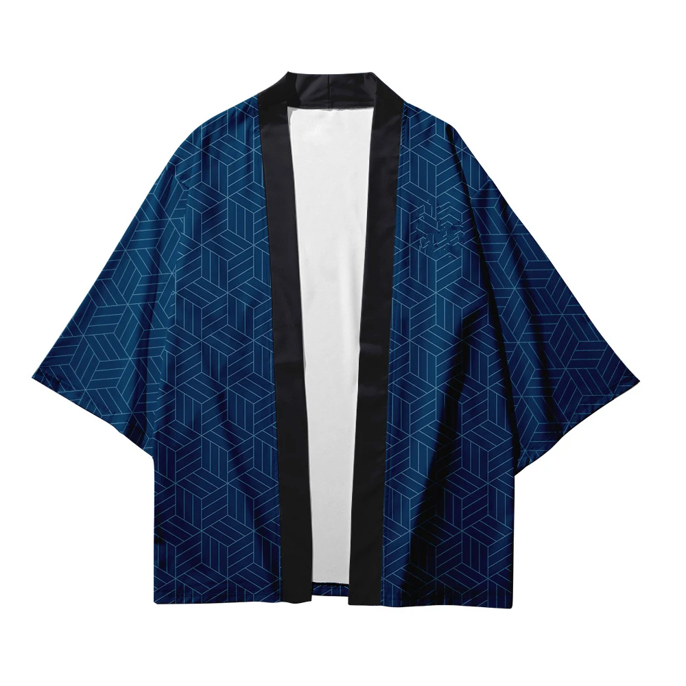 

Аниме Silence Pattern Yukata Мужчины Женщины Кардиган Свободная Блузка Хаори Оби Азиатская Одежда Harajuku Японское Кимоно Рубашка
