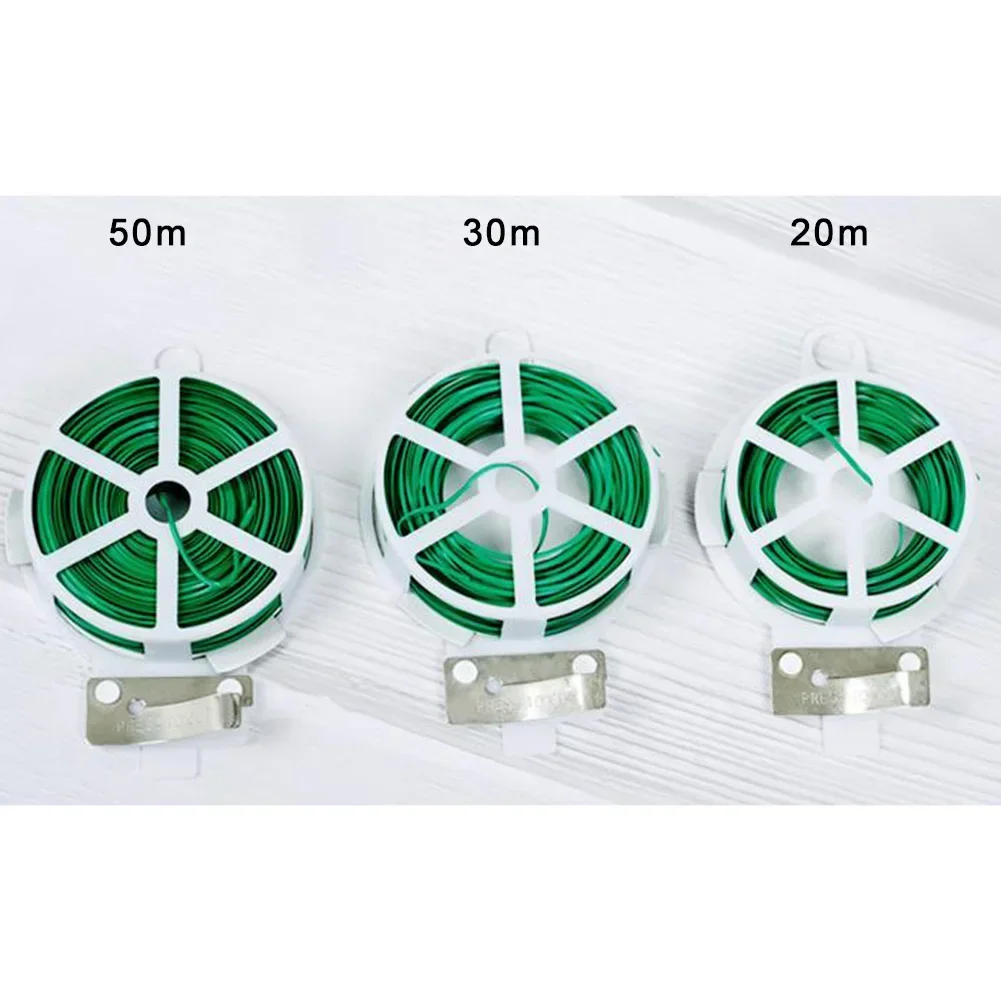 20/30/50/100M Roll Wire Ties Gardening Climbing Vines Fixed Ropes Flower Plant Support Strap Green Garden Cable Brackets Ties