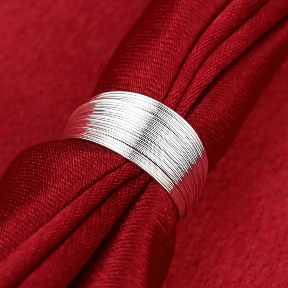 

Hot 925 sterling Silver Multi-line Rings For Women adjustable Fashion Wedding Engagement Party Christmas Gifts Charm Jewelry