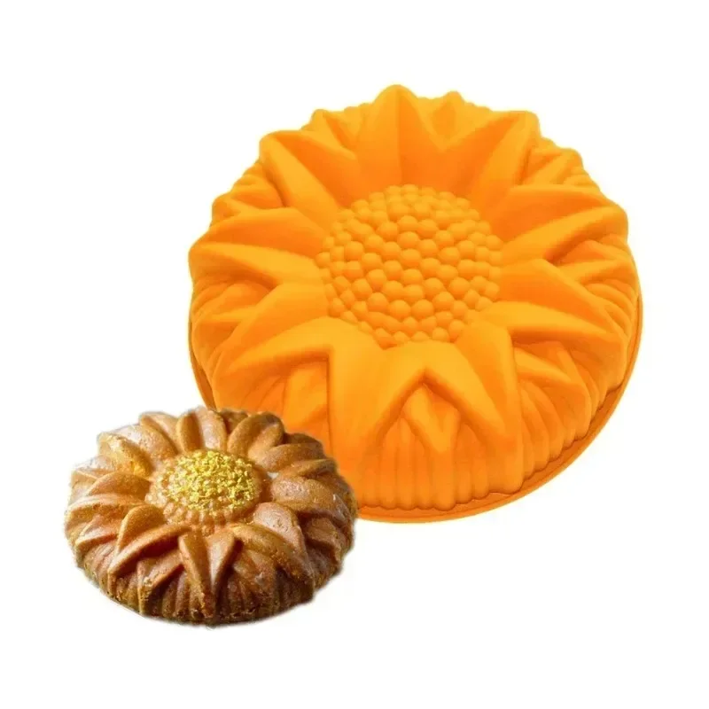 Kitchen Household Baking Tools Random Color Dessert Large Sunflower Shape Pastry Mold Kitchen Cake Mold Silicone Cake Mold