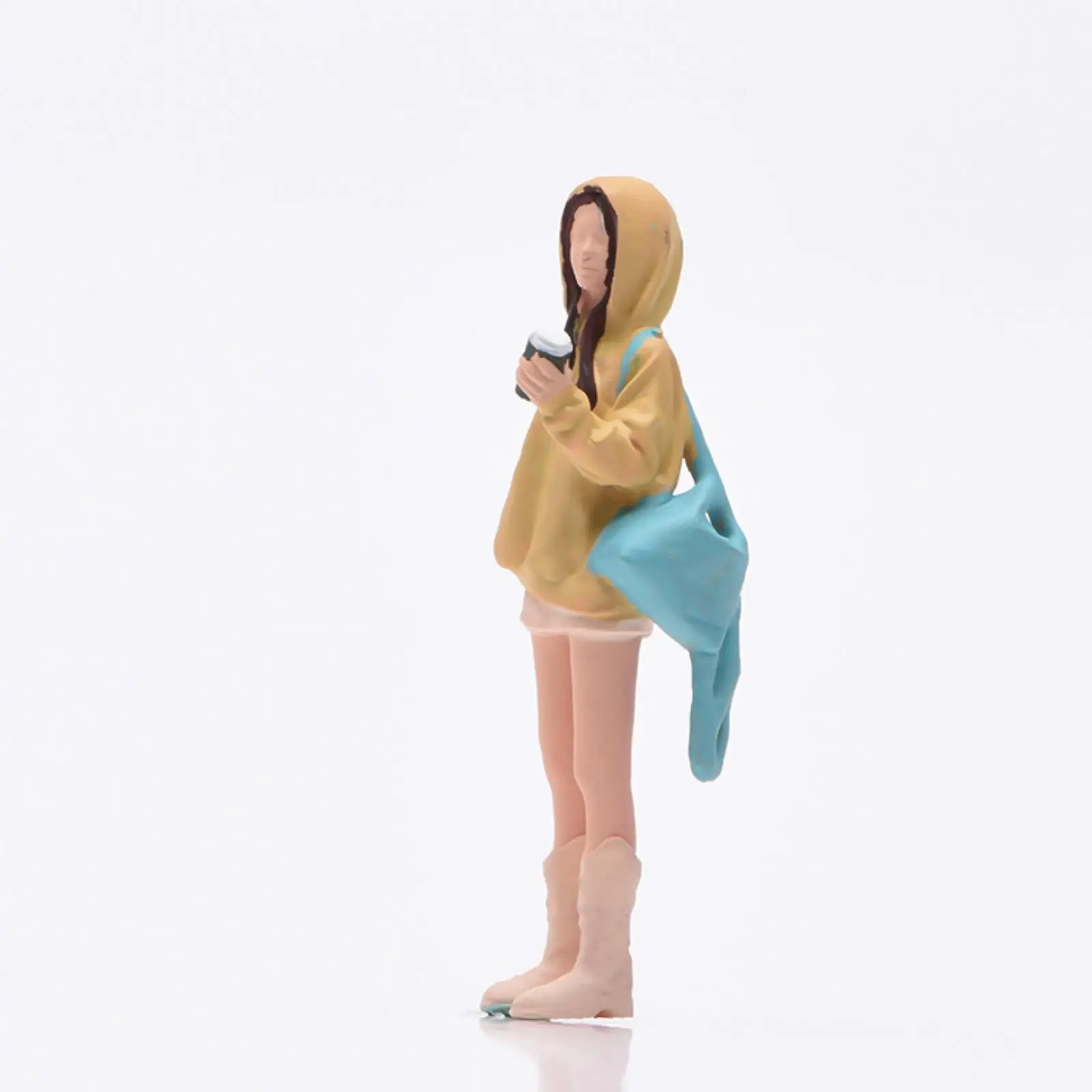 Miniatura de Menina 1:64 para Diorama, Figurinha Realista para Cenários DIY, Jardim de Fadas e Maquete de Estação de Trem