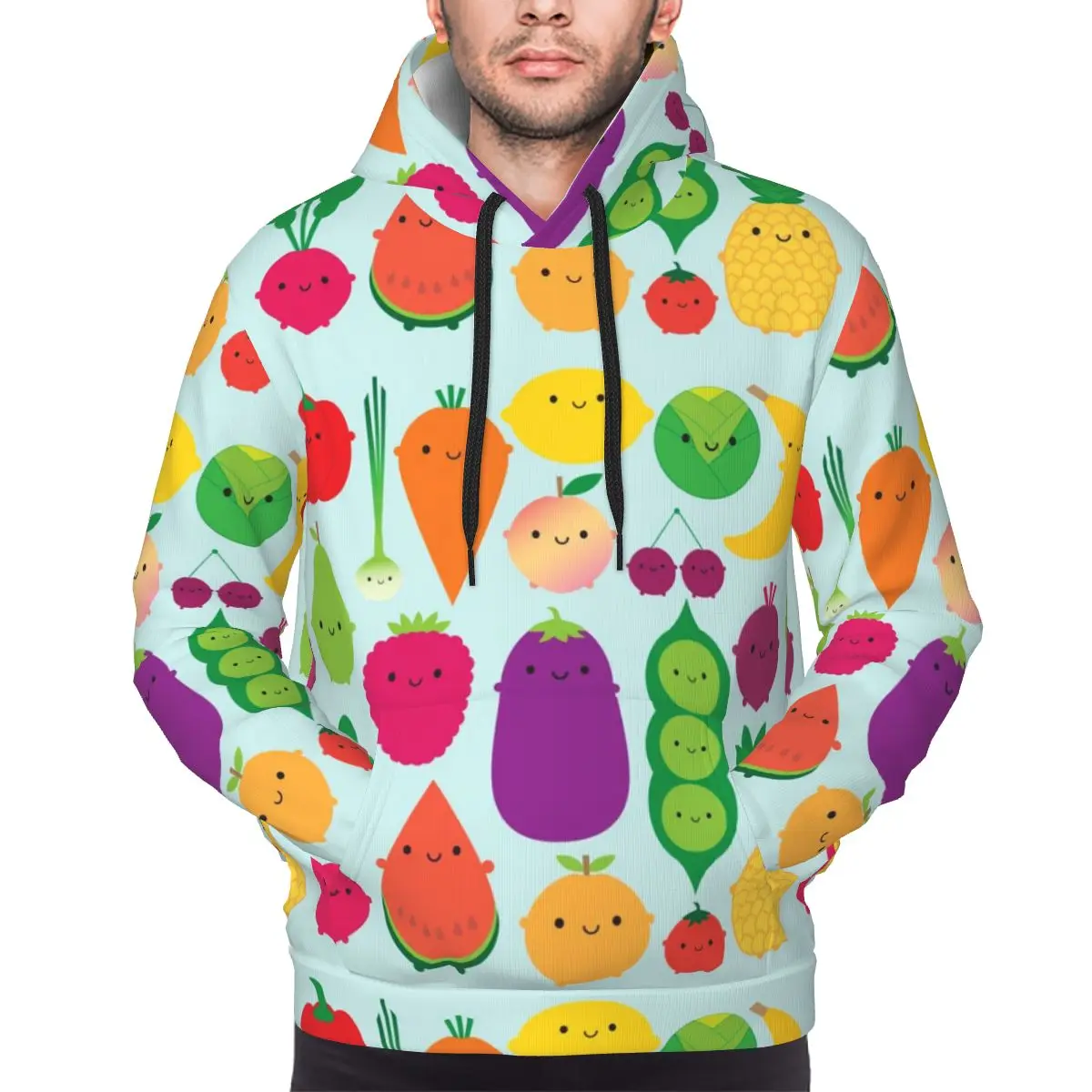 

5-дневные толстовки с фруктами и овощами, пуловер в стиле Харадзюку, осень-зима, мужская и женская толстовка, топы с длинными рукавами