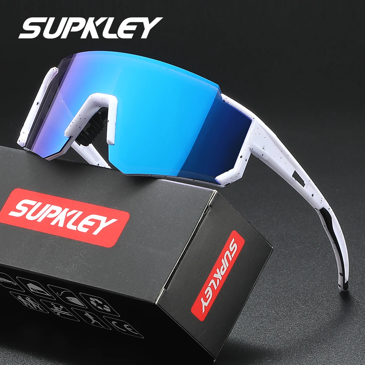 

SUPKLEY Модные поляризационные солнцезащитные очки в большой оправе для верховой езды с защитой от ультрафиолета и снижением бликов на открытом воздухе