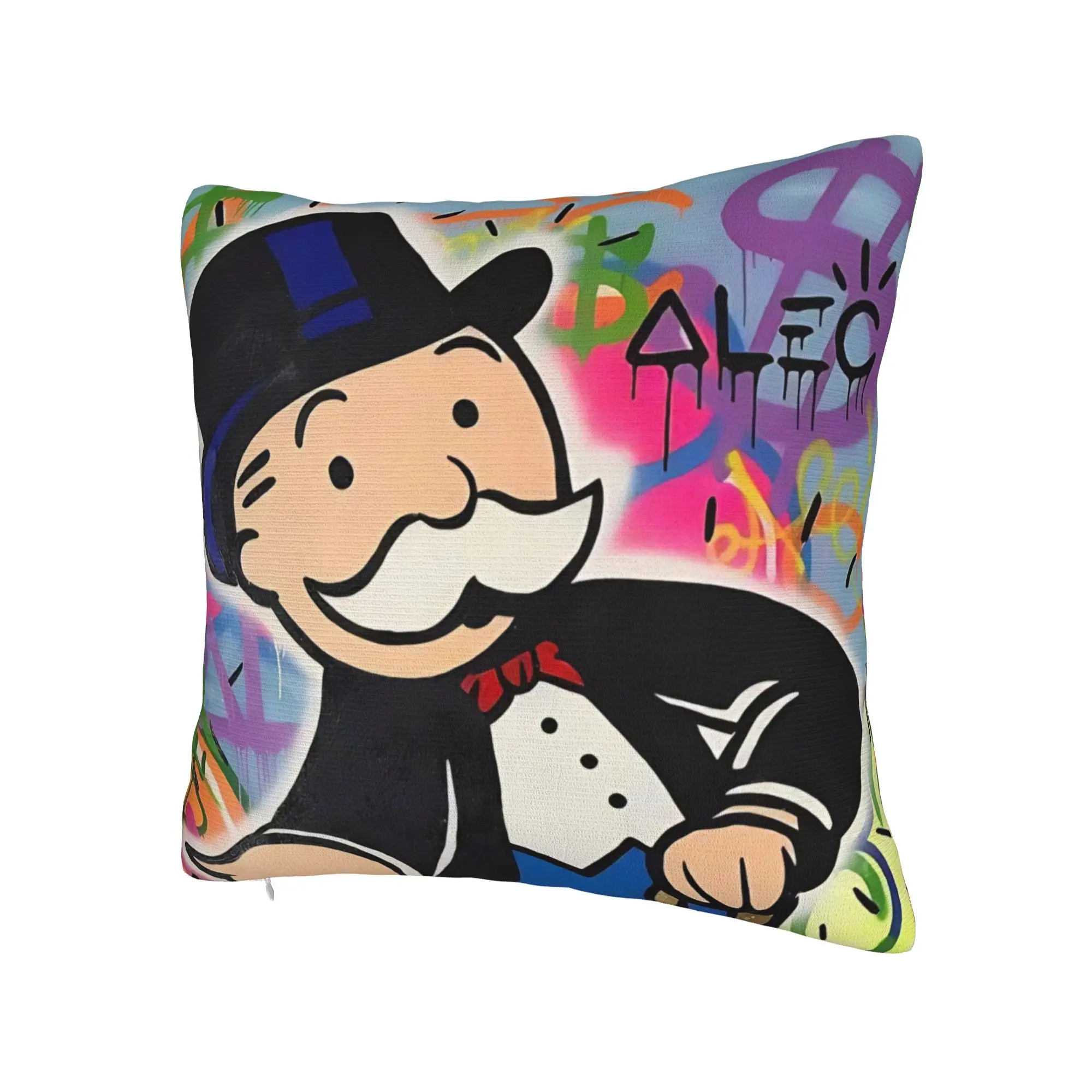 Decorative Pillow Cover Alec Monopolys Merchandise Sofa  Throw Pillow Case Cover Square Style Multiple Sizes