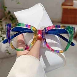 KAMMPT Vintage Cat Eye Glasses Women 2024 New Fashion Oversized Blue Light Blocking Eyewear Trendy Stylish Design Optical Frames