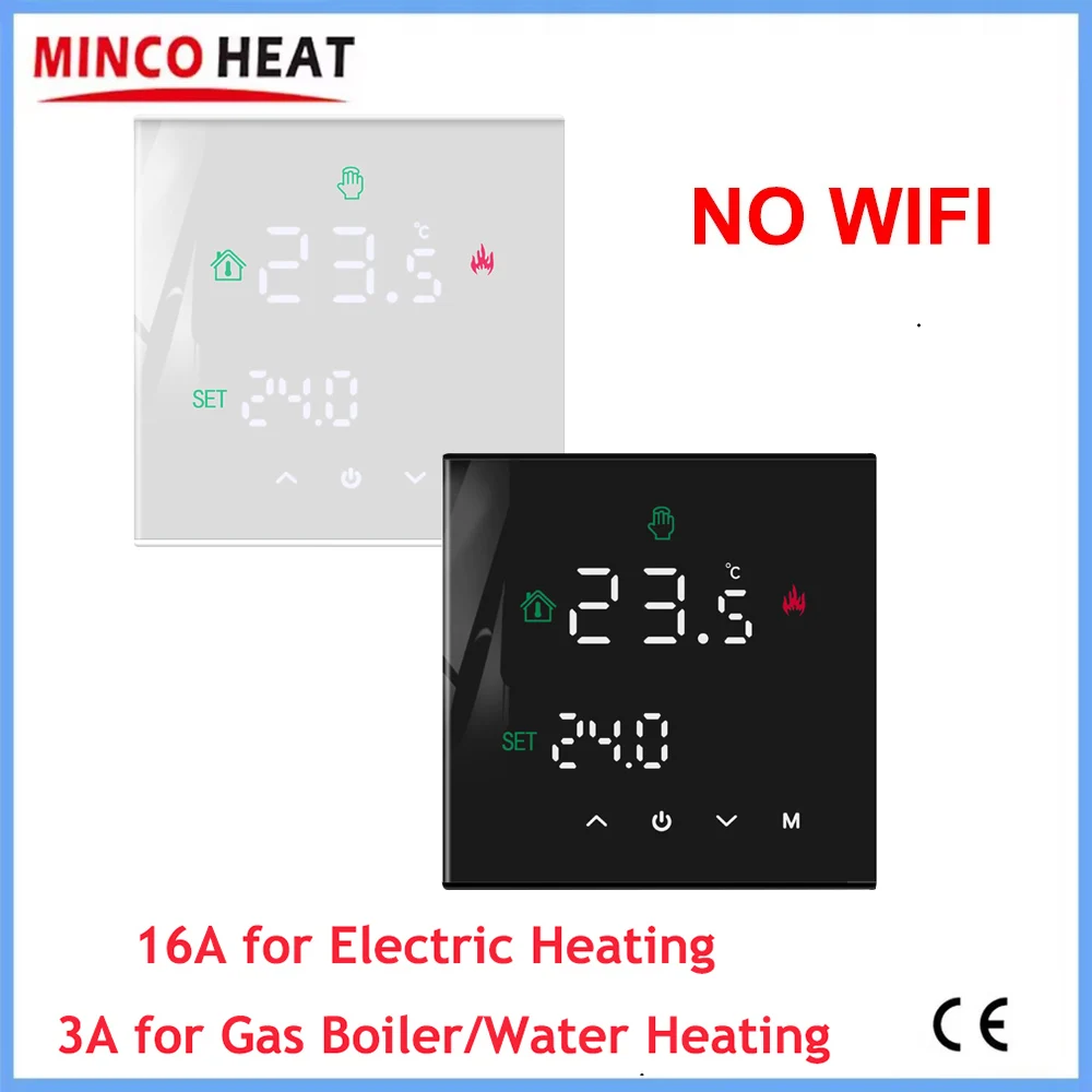 MINCO HEAT 3A 16A LCD Display Touch Screen Temperature Controller Thermostat for Water / Electric Floor / Gas Boiler 1PC