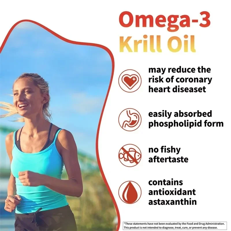 Omega-3 Krill Oil with Astaxanthin Premium Daily Support for Cardiovascular, Brain, Joints & Vision Health Supplement