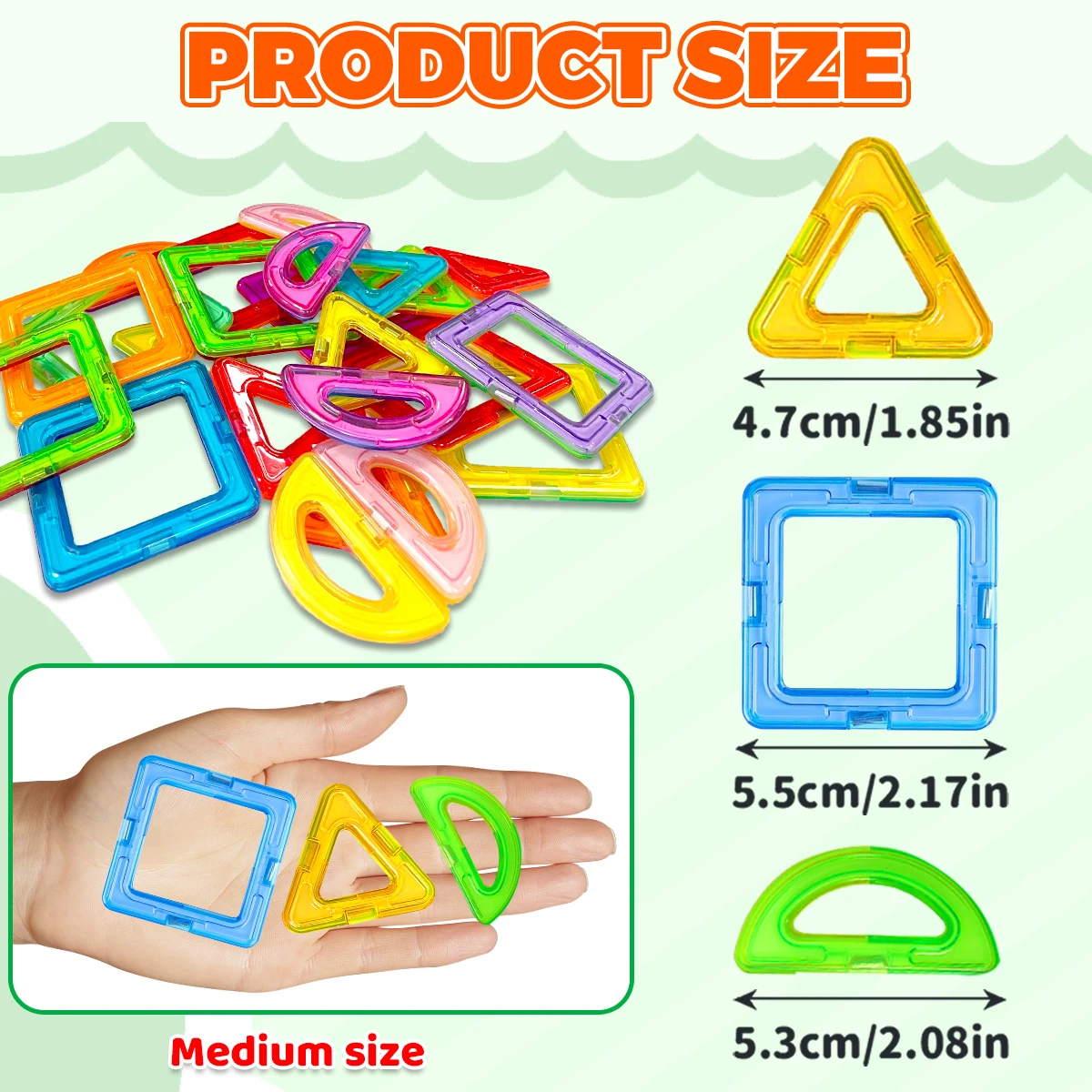 Magnetic Building Blocks 3D STEM Constructor Set For Kids Educational Toys For 3Years+ Old Kids Boys Girls Gifts 36/60/96PCS