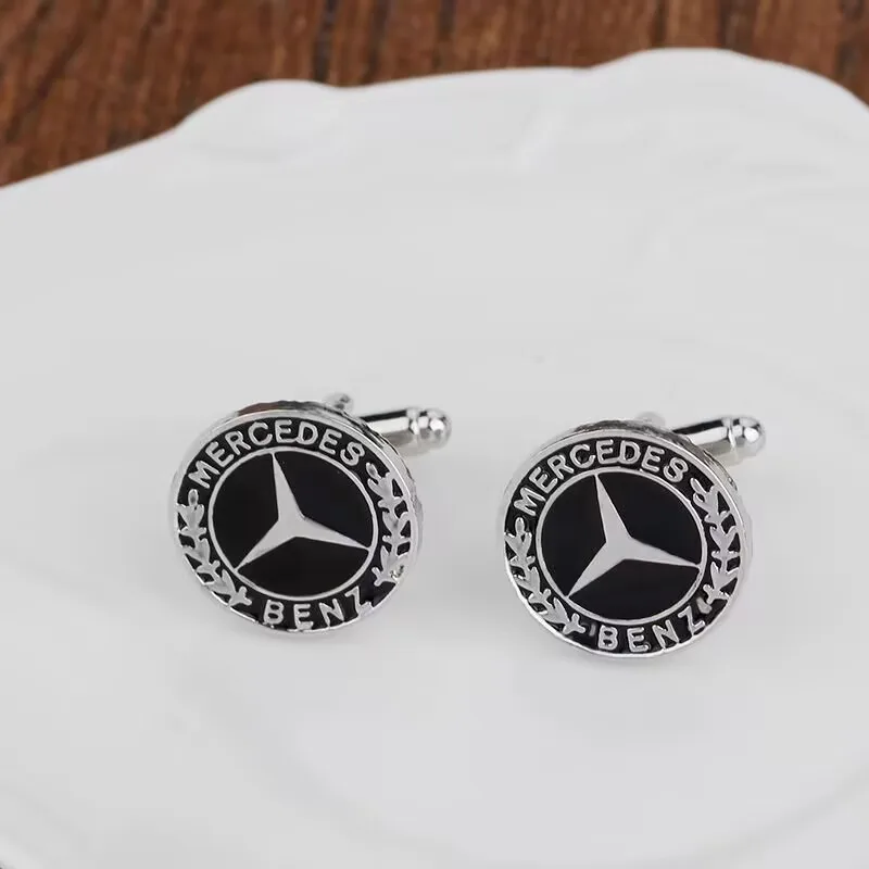 New Model Car Emblem Cufflinks Copper Men Shirt Cufflinks For Mercedes Benz C E S Class W223 W206 C260 S450 S500 CLA W177 W205
