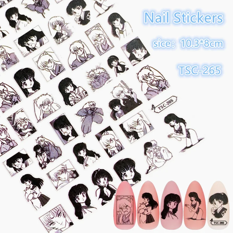 Newest TSC-265 anime characters series 3d nail art sticker nail decal stamping export japan designs rhinestones