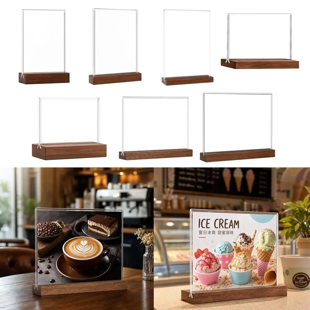 Durable A4/A5/A6 Desk Display Stand Acrylic Double Side Clear Menu Stand Holder Transparent Display notice supplies Hotel