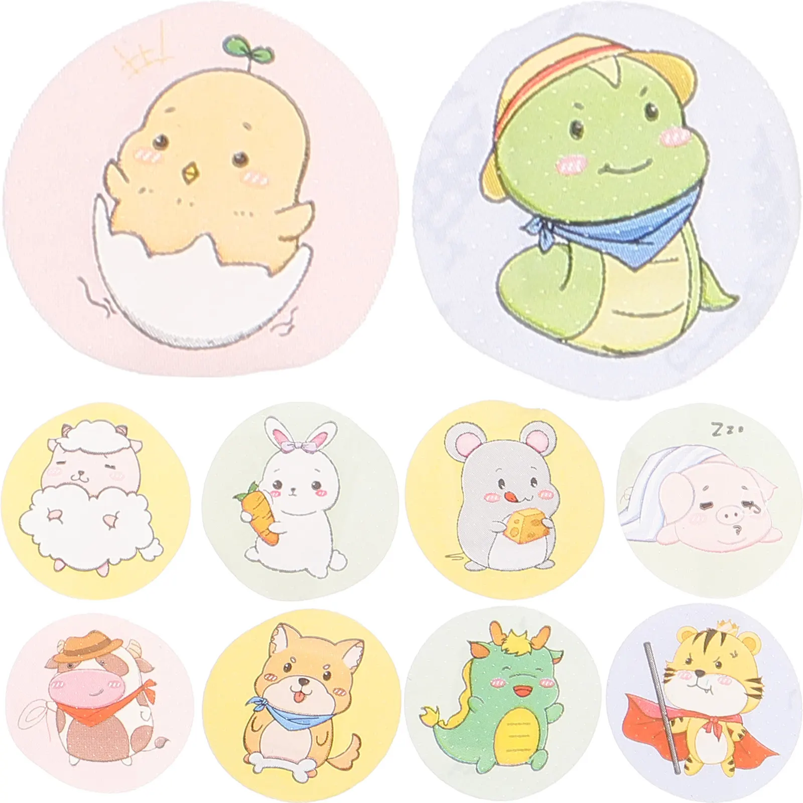 

120Pcs Cartoon Animal Pattern Waterproof Adhesive Bandages Round Breathable Wound Care Patches for Kids Adults Aid