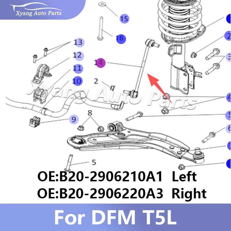 

Сборка передней подвески T5L B20-2906210A1 B20-2906220A3