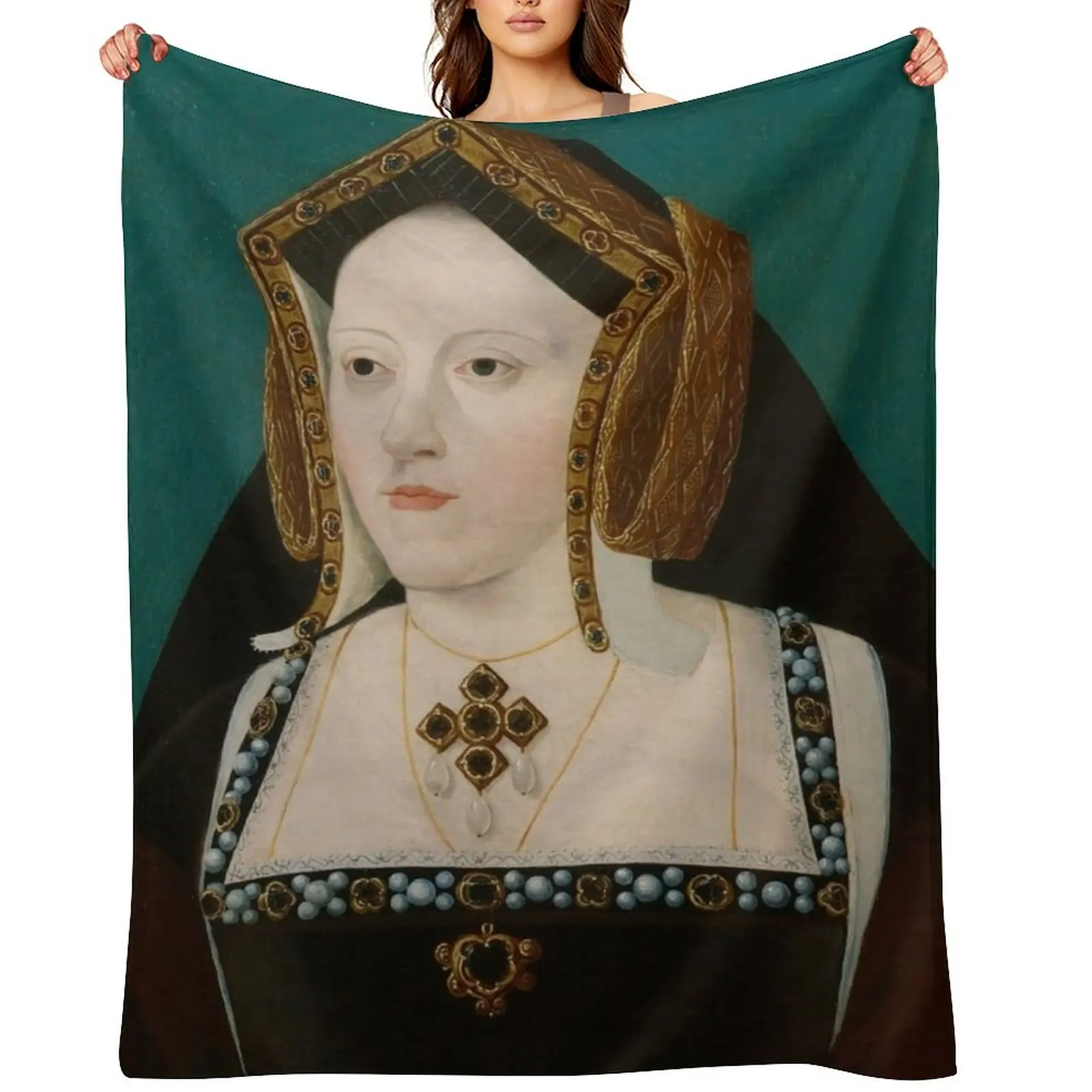 Catherine of Aragon Throw Blanket Personalized Gift Sofa Beautifuls warm for winter wednesday Polar Blankets