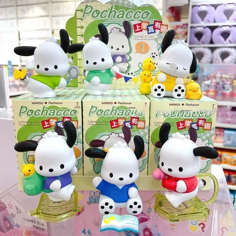 มินิโซะ Sanrio pochacco ไปโรงเรียนเป็นชุดที่น่าสนใจจริงๆทำด้วยมือกล่องตาบอดคาวาอี้เครื่องประดับสะสมของขวัญสำหรับเด็กผู้หญิง