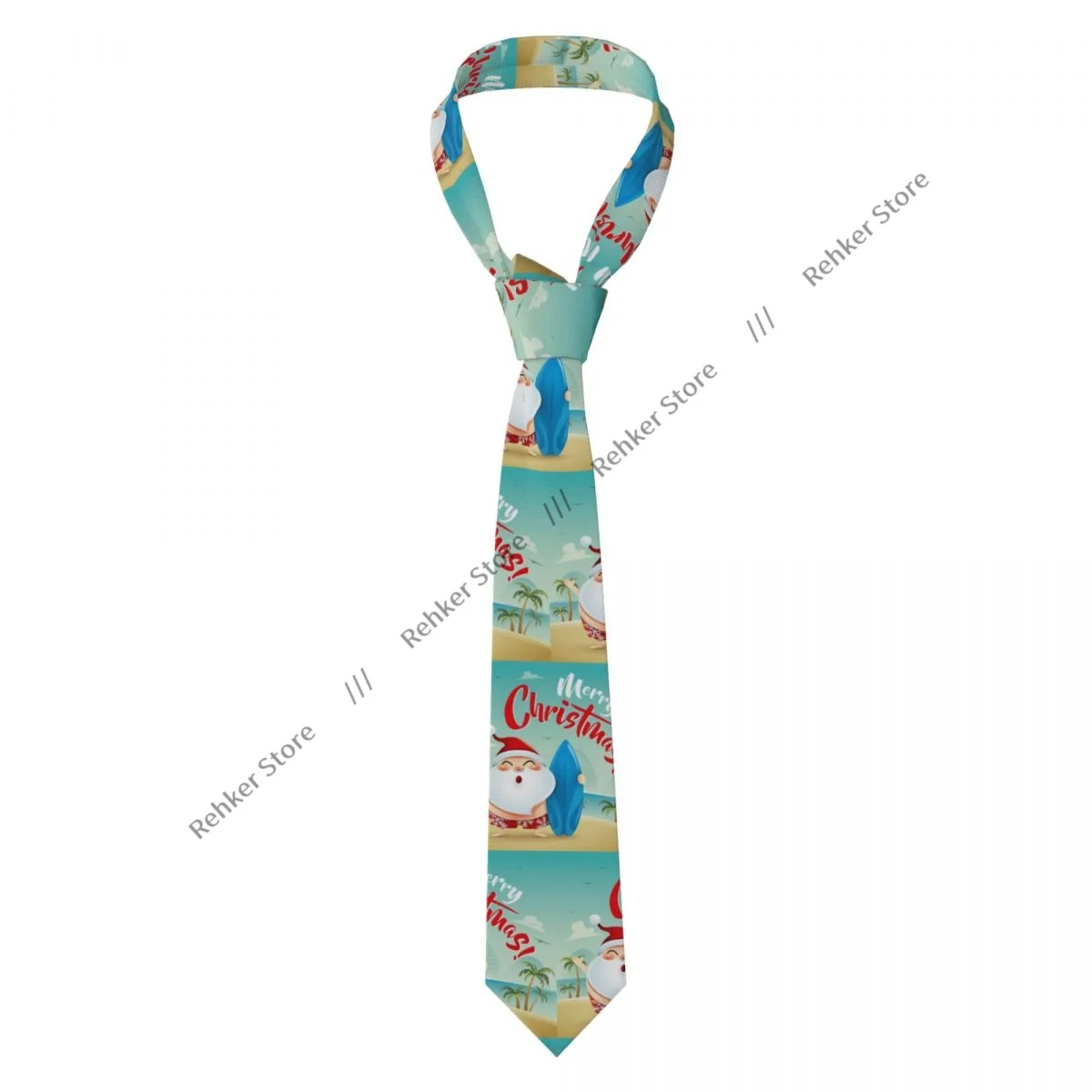 

Летний пляж с Рождеством Санта-Клаус с доской для серфинга галстук галстук аксессуары для одежды