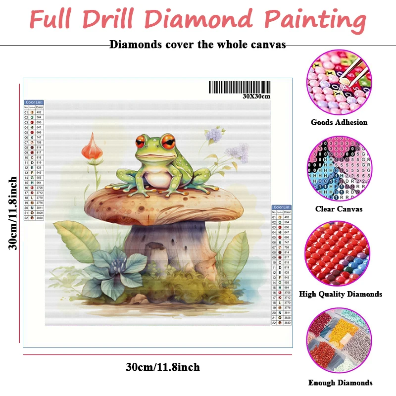 Cute 5D Diamond Painting Fantastic Frog Stand On Stump Drawings Full Rhinestone Mosaic Embroidery For Kids' Room Wall Decor