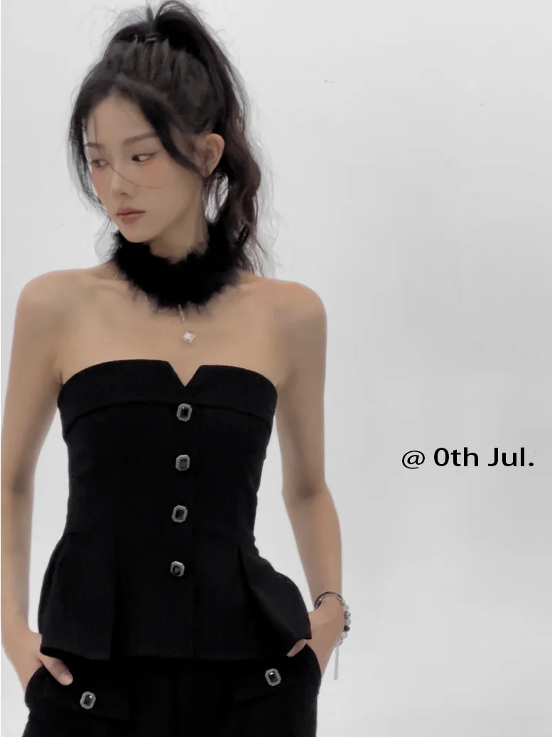 

Модный комплект из утягивающего топа и свободных повседневных брюк, оригинальный дизайн, осень-зима, полиэстер