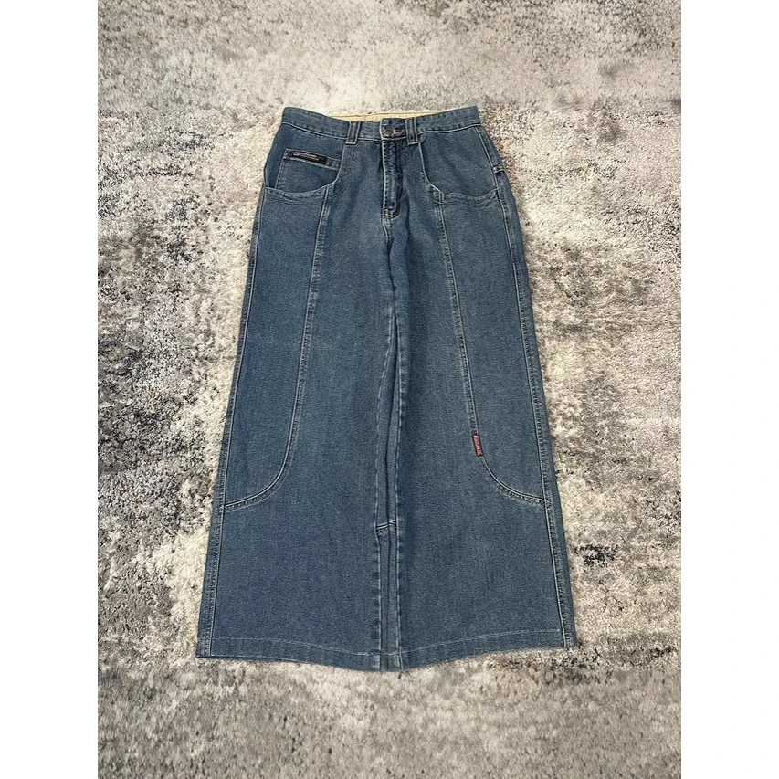 

Ретро джинсы Y2K в американском уличном стиле, свободные широкие джинсы с большими карманами и принтом, модные повседневные джинсы для подростков