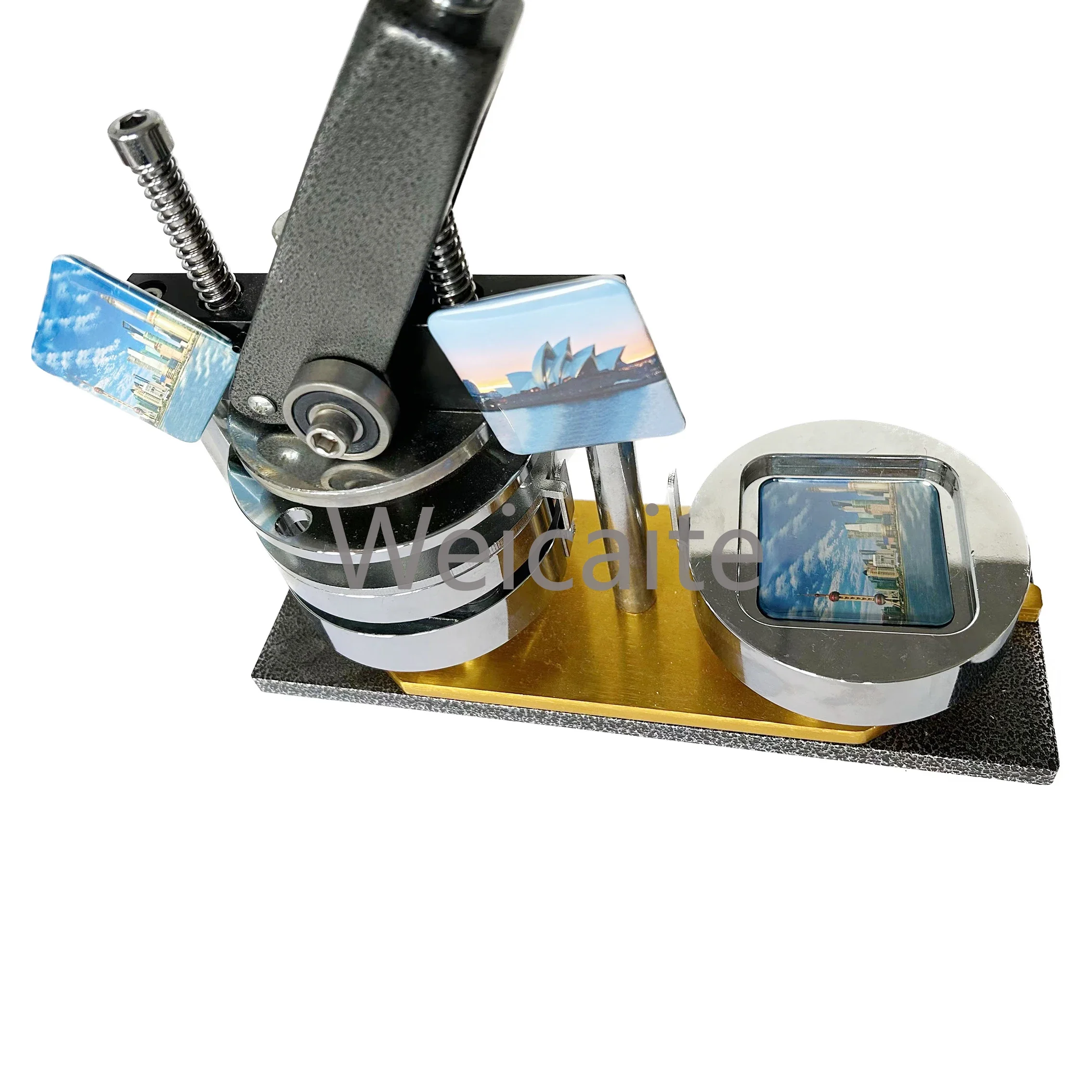 Emblema quadrado com ímã, 50mm